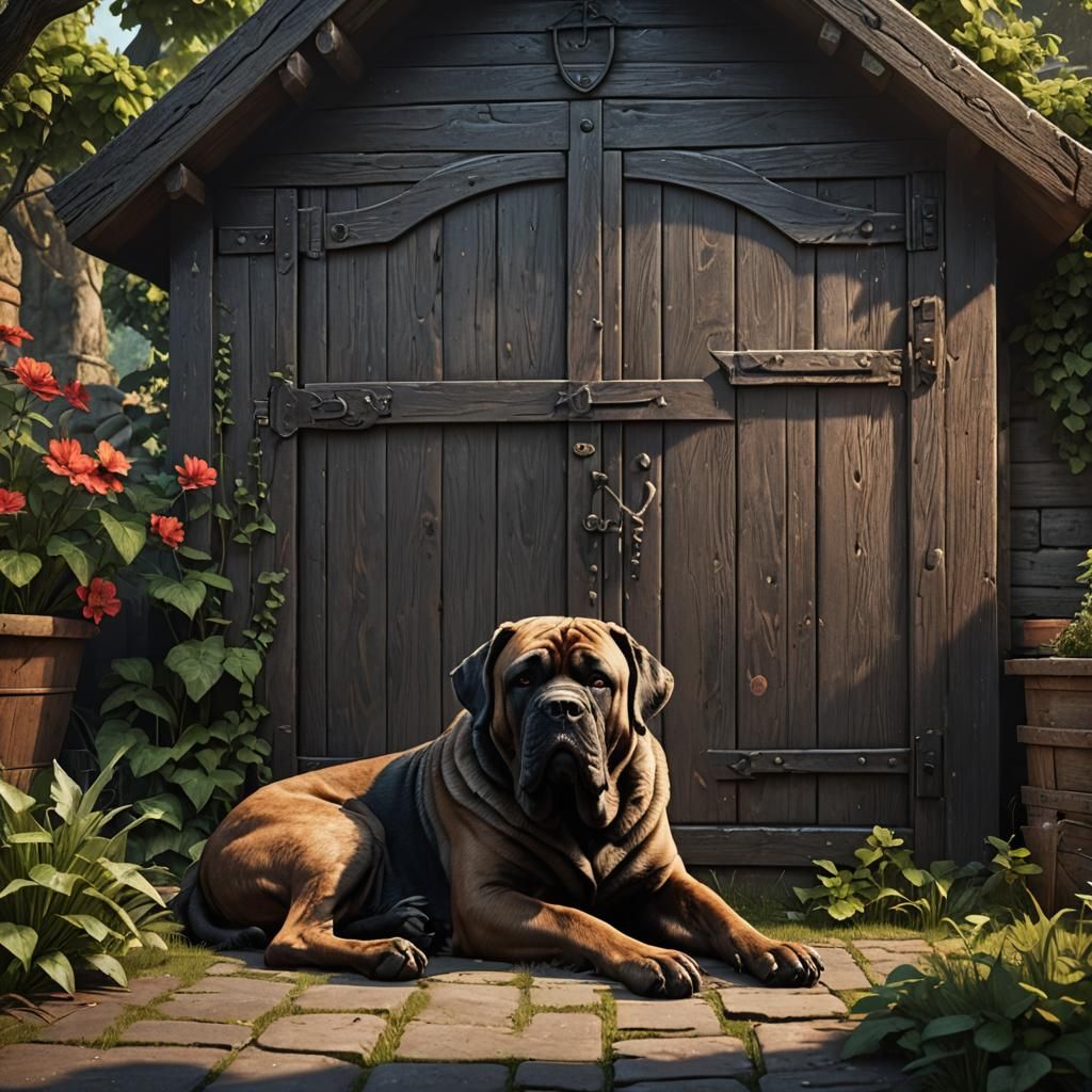 Dark Guardians of a Mystic Garden Shed