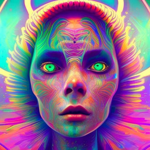 Ethereal Journey in Vibrant Fractal Realms