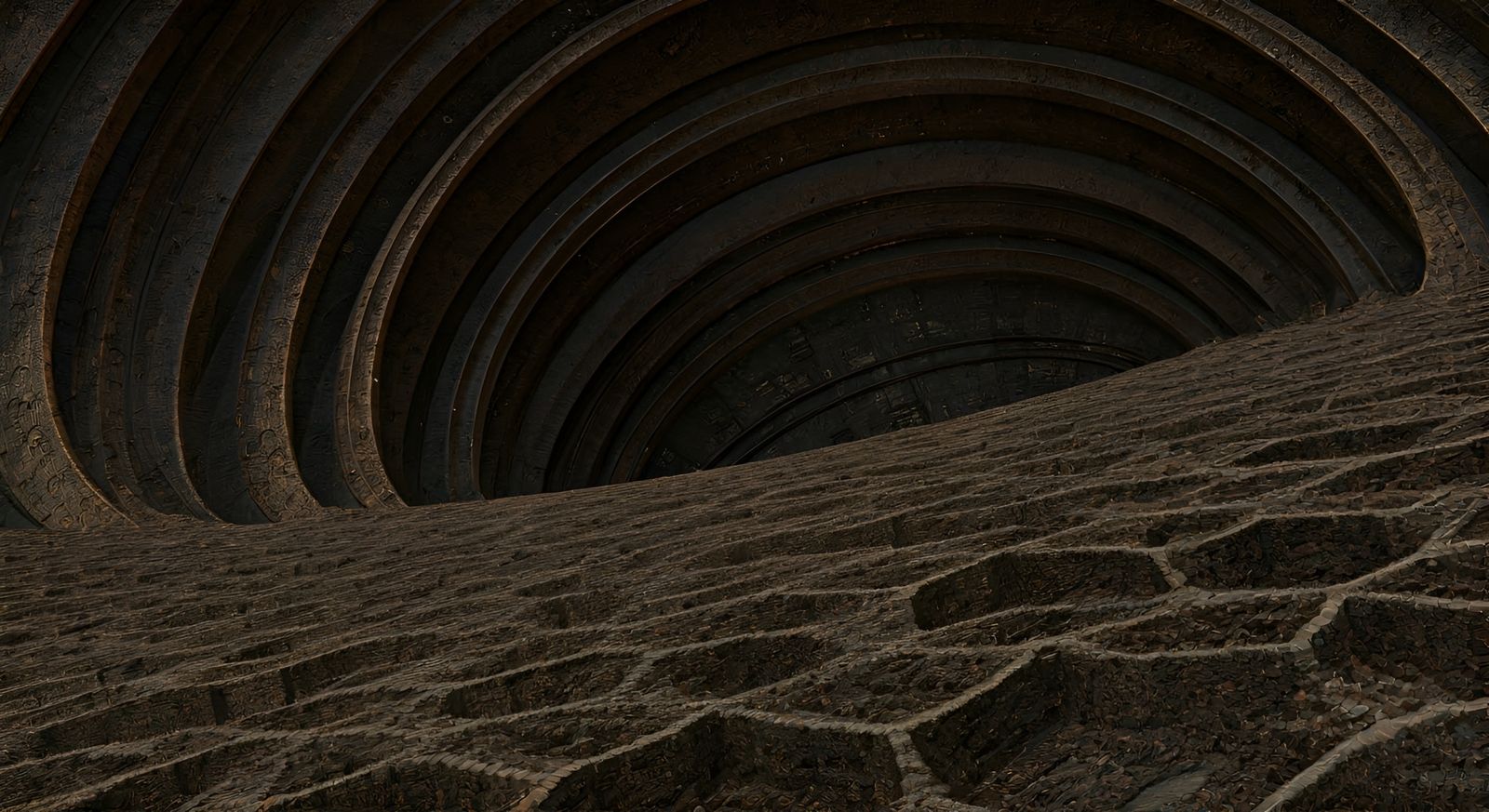 Non-Euclidean Cityscape Unveiled in Ceramics