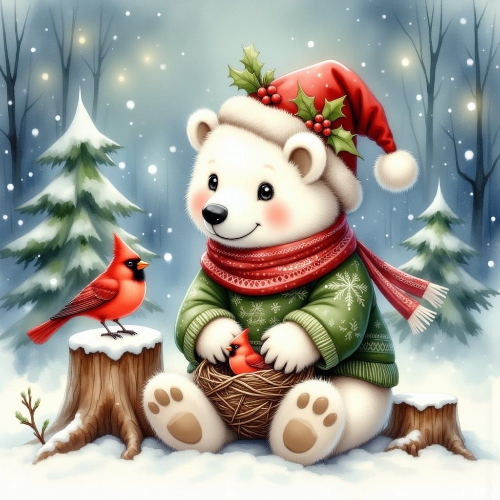 "You're a bird of cheer! Can you fly over the North Pole and wish Santa a happy Christmas for me?"