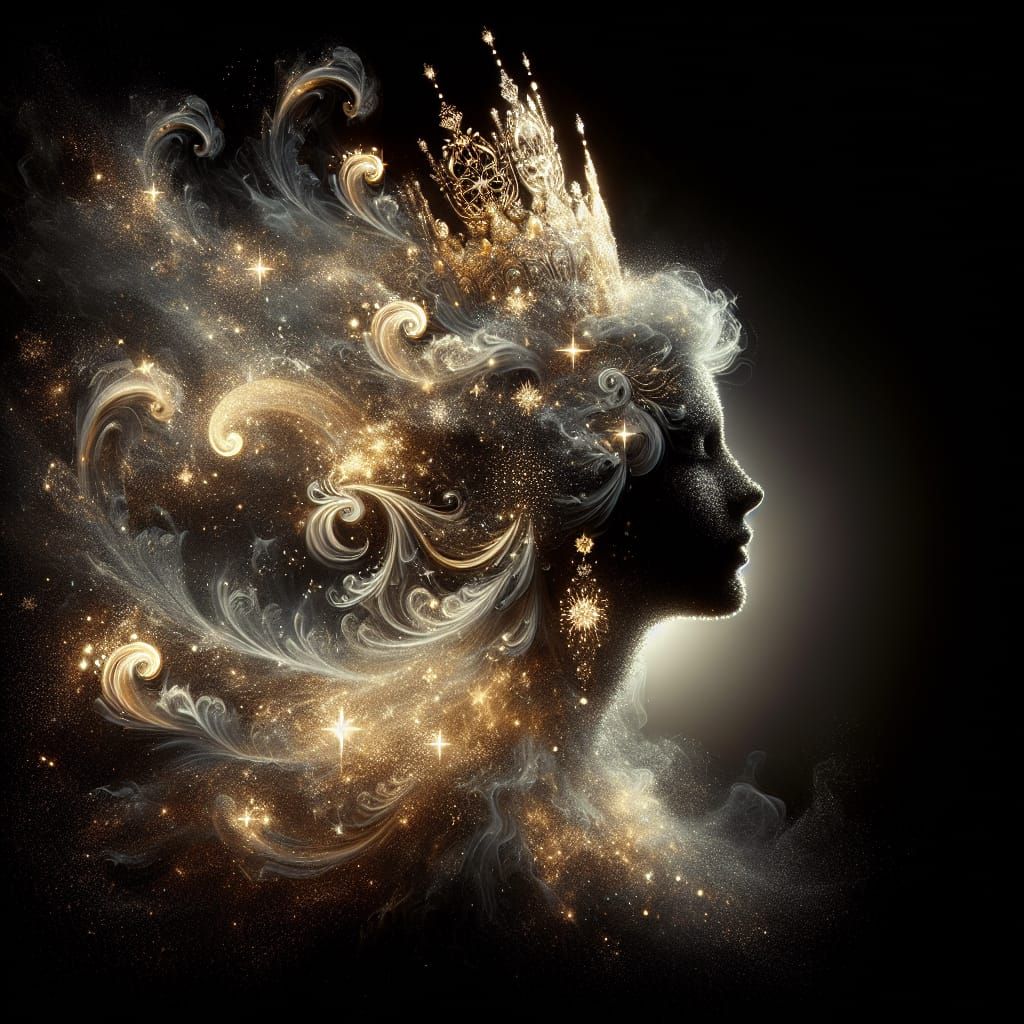 Majestic Queen of Light on a Dark Background