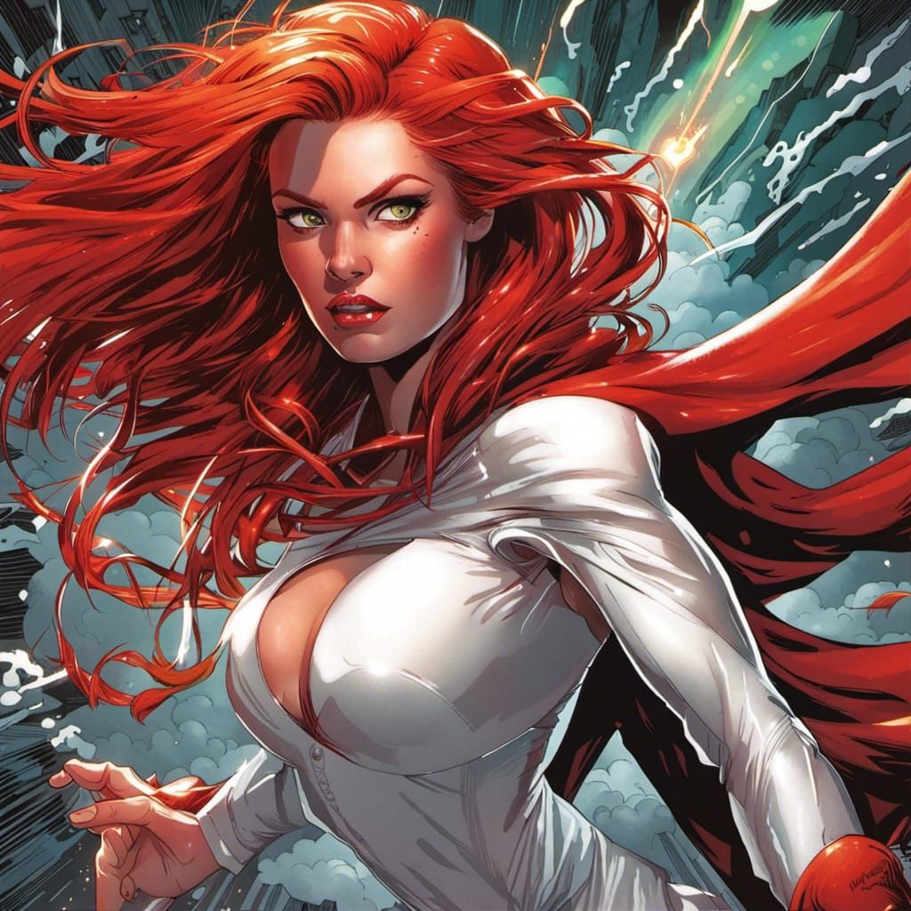 Red-Haired Heroine in Action