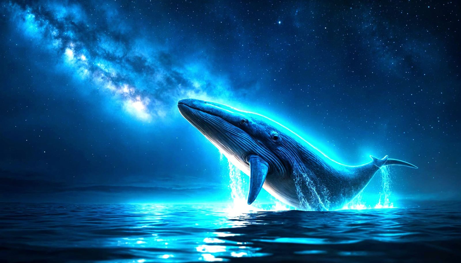 Blue Whale’s Gaze into the Night Sky