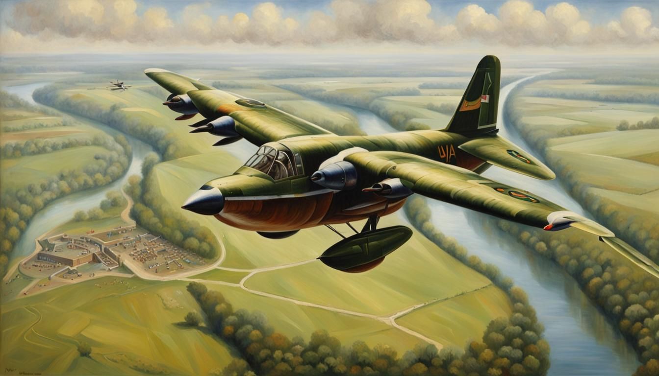 Duck Morphing into Jet Aircraft in Oil Painting