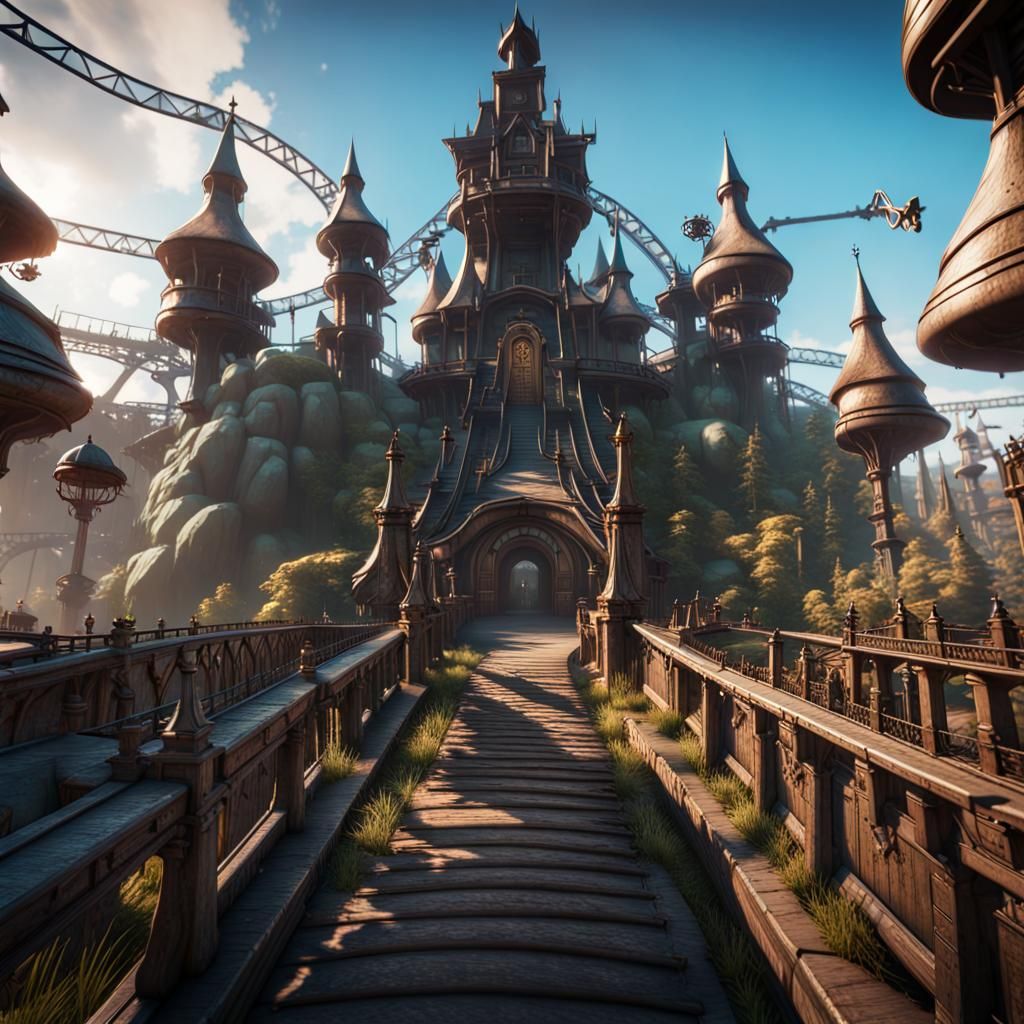 Epic 3D Masterpiece of a Haunted Theme Park