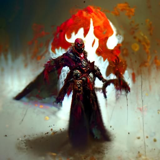 Crimson Lord in Dark Fantasy Art