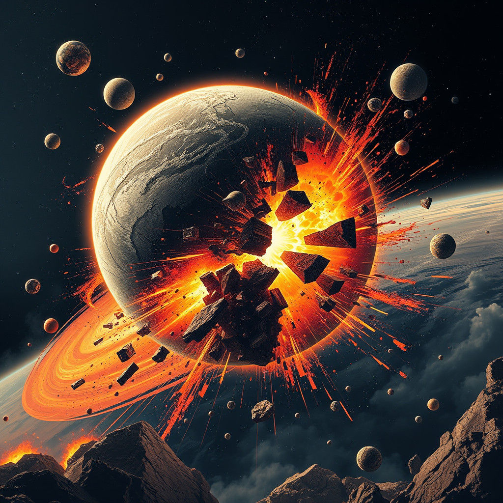 Galactic Cataclysm in Futuristic Splendor