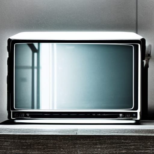 Television on Table as Hyperrealistic Digital Art