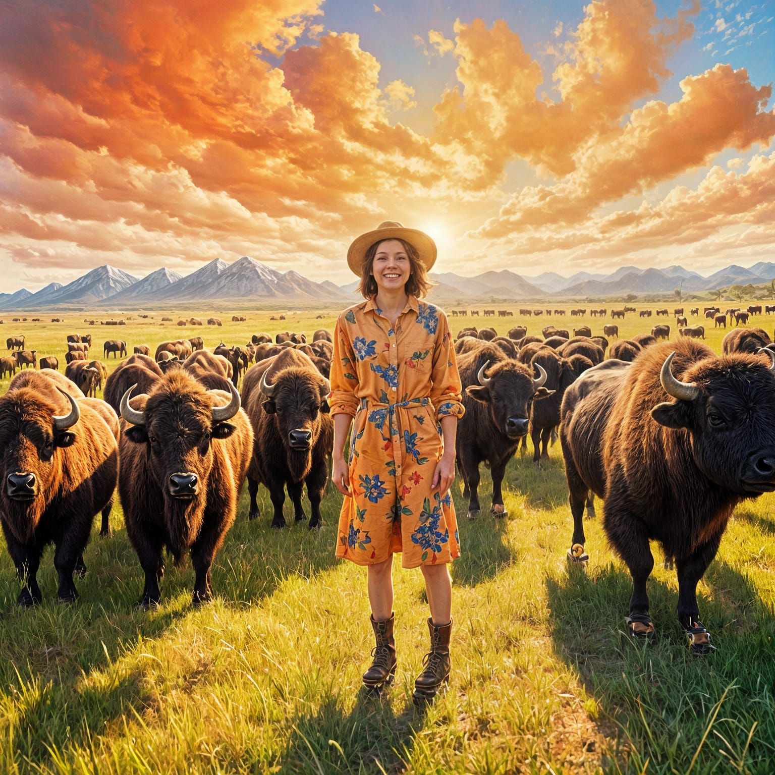 Hilarious Rural Scene in Whimsical Watercolor