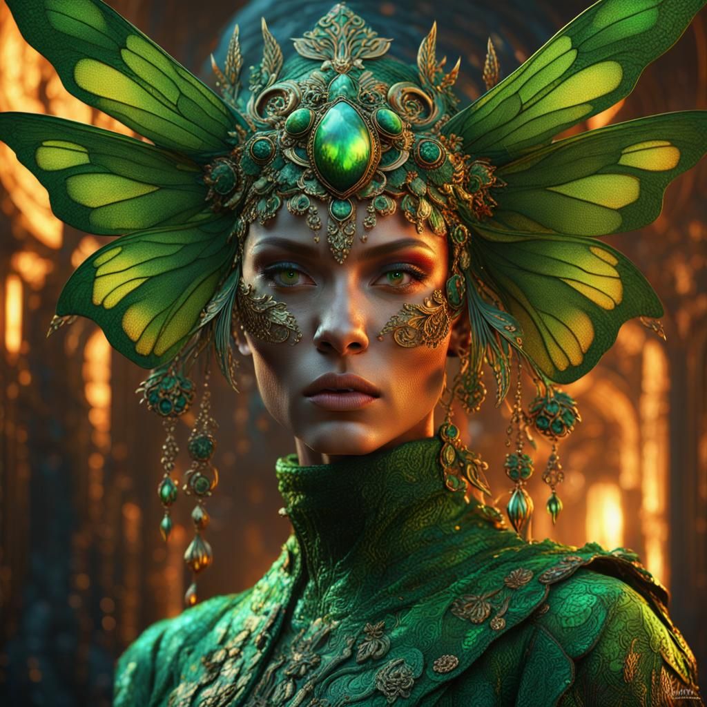 Fashion Goddess in Emerald Green