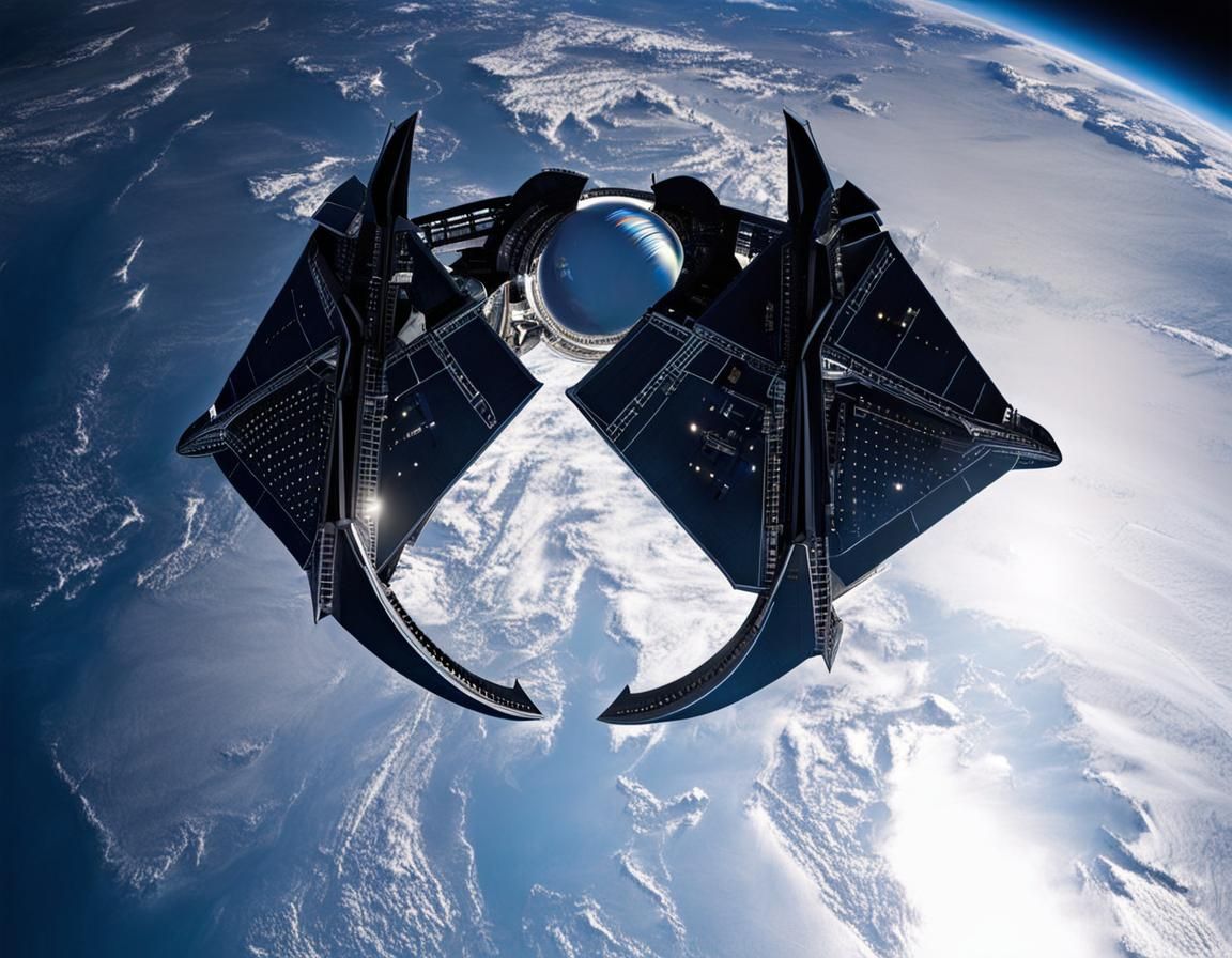 Cosmic Alien Spacecraft in Orbit
