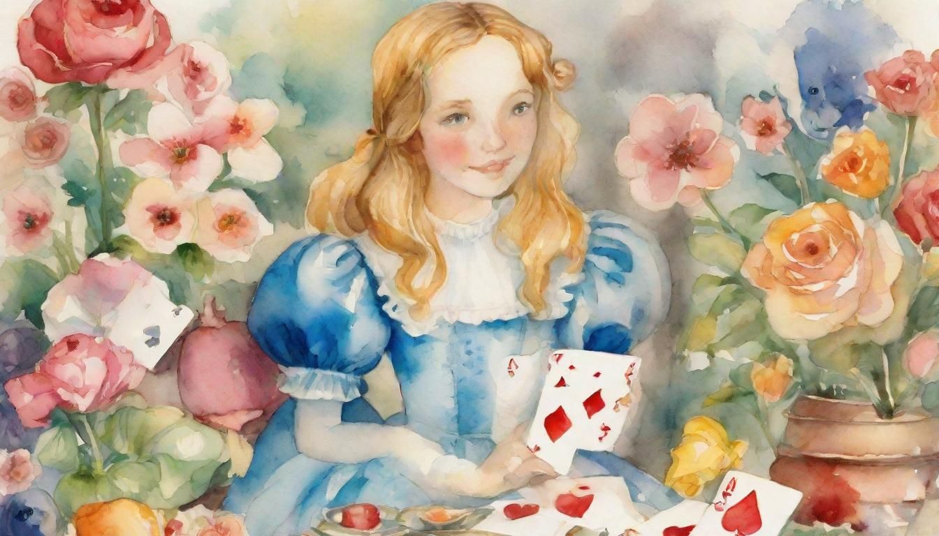 Vibrant Wonderland Portrait in Watercolor Style