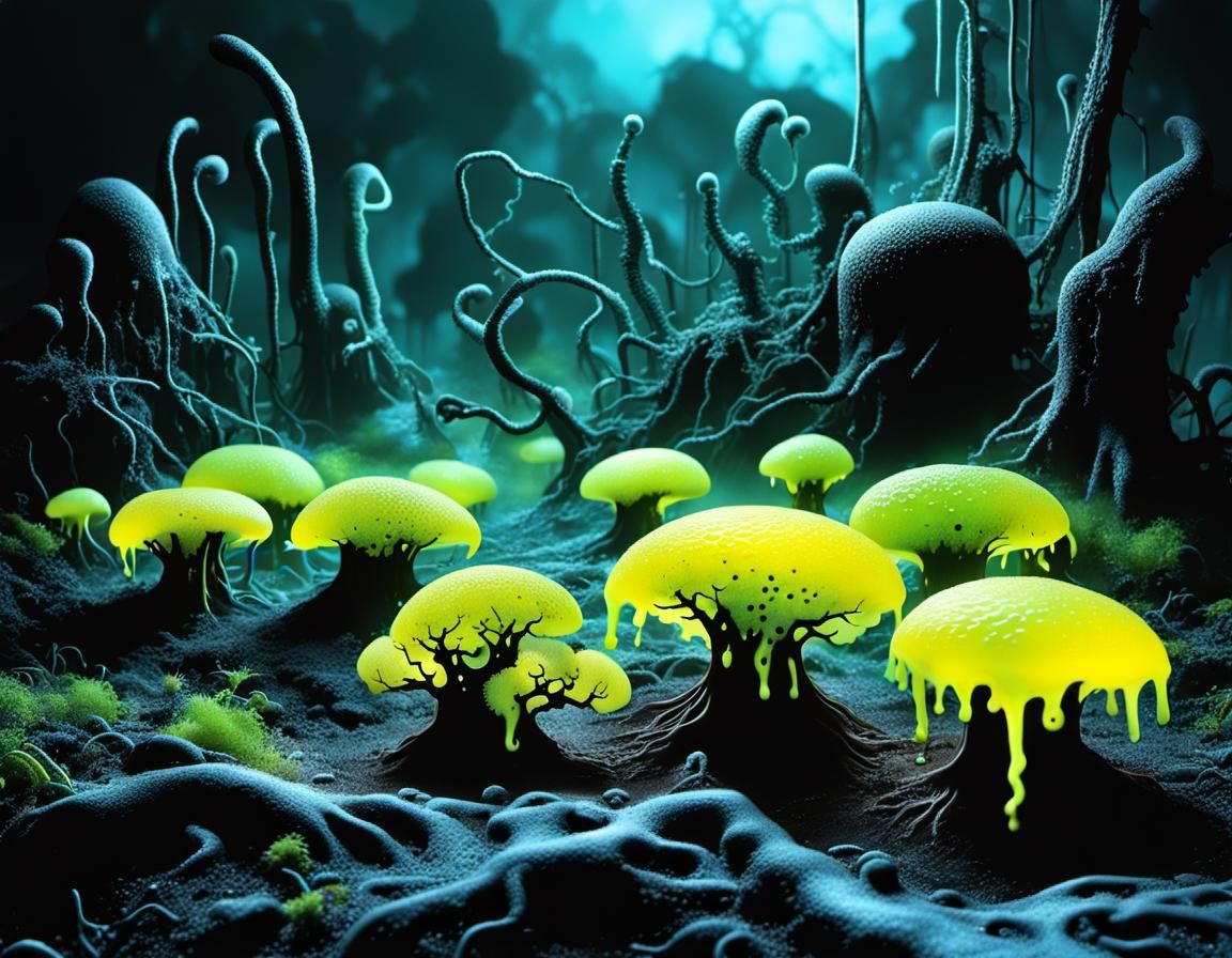 Biopunk Aberrations in Vibrant Airbrush Style