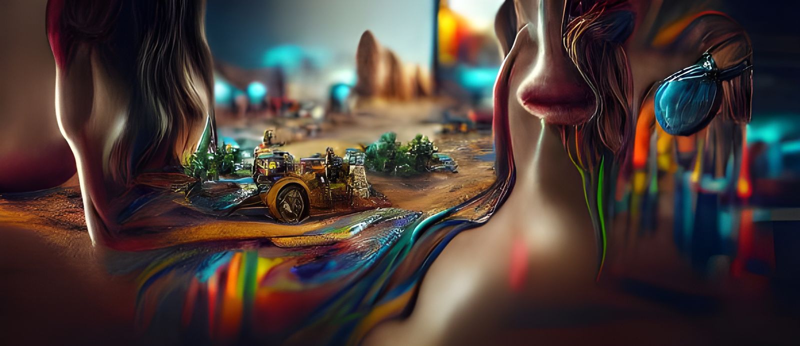 Surreal Mirage Beckons in the Desert Night