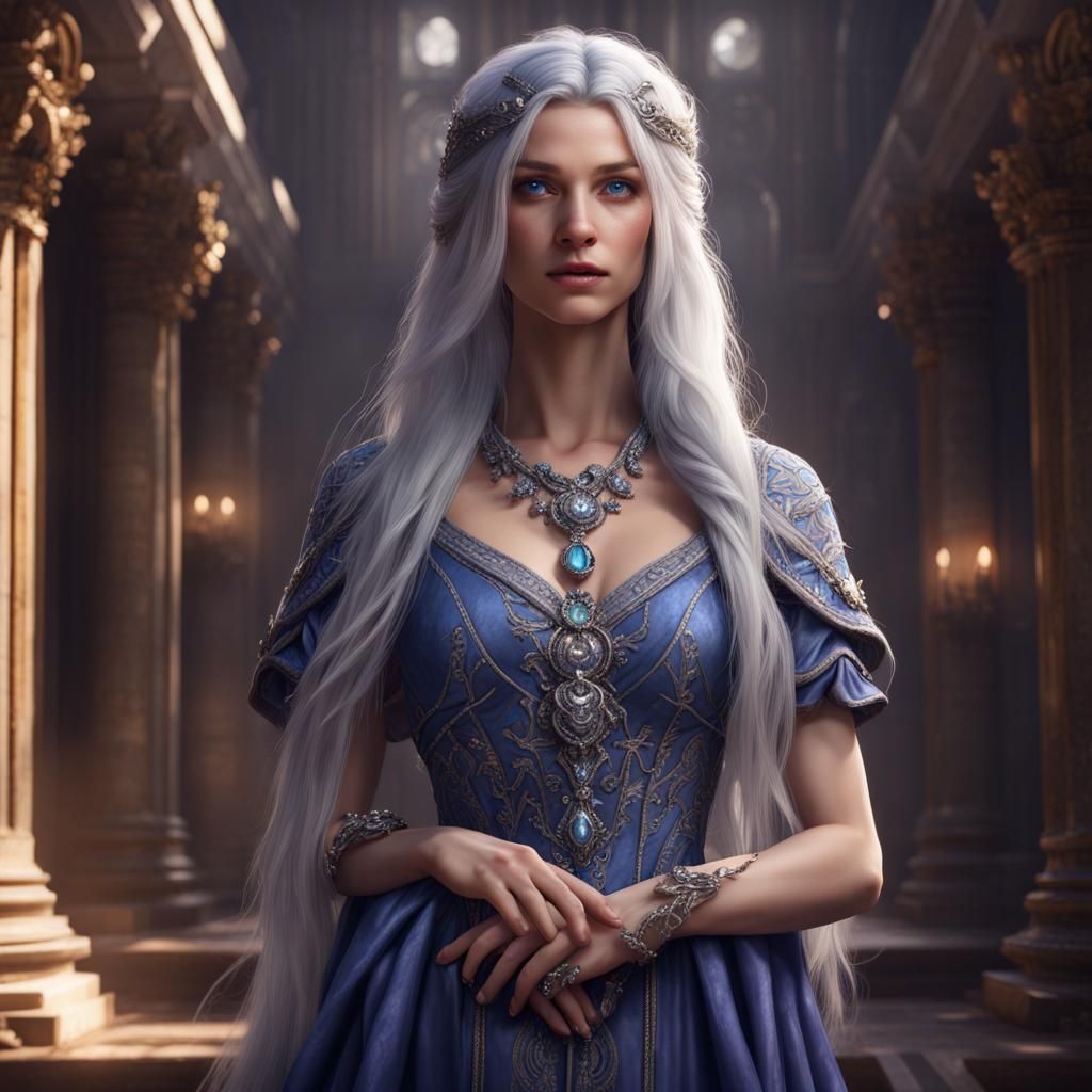 Ethereal Fairy Princess in Lavish Jewel-Toned Gown