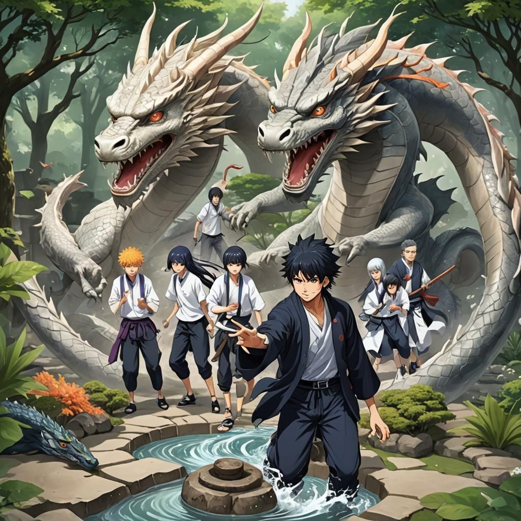 Kisaki Tetta Battles Giant Dragon in Tokyo's Zen Garden