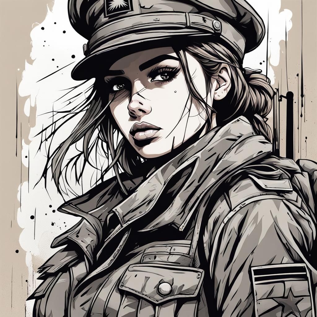 Fighter Girl in Cel-Shaded Illustration