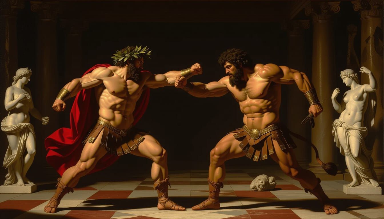 Baroque Masterpiece: Heracles and Samson in Dramatic Duel