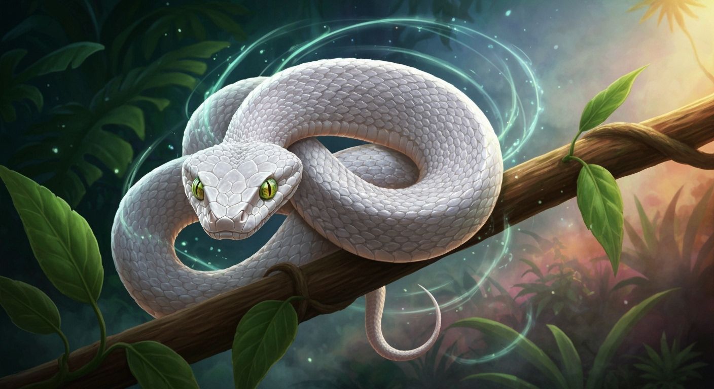 Hyperrealistic Aspic Snake in Mystical Jungle