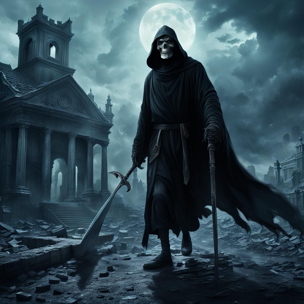 The Grim Reaper Emerges in Majestic Digital Art