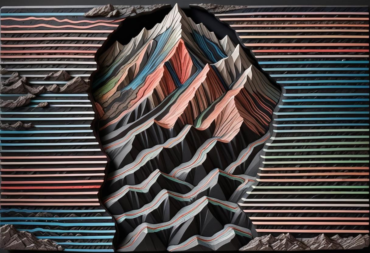 Abstract Geological Landscape Art Piece