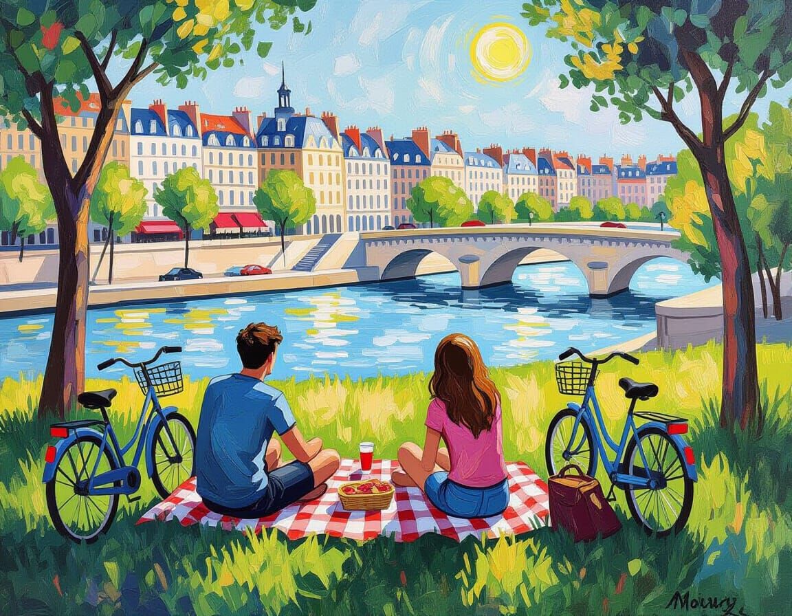 Paris Picnic: Abstract Painting Inspired by Kandinsky and Ma...