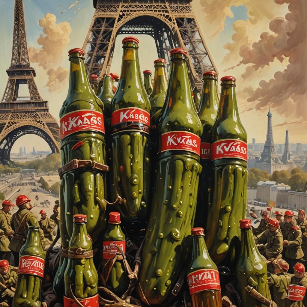 Surrealist Giants on the Eiffel Tower