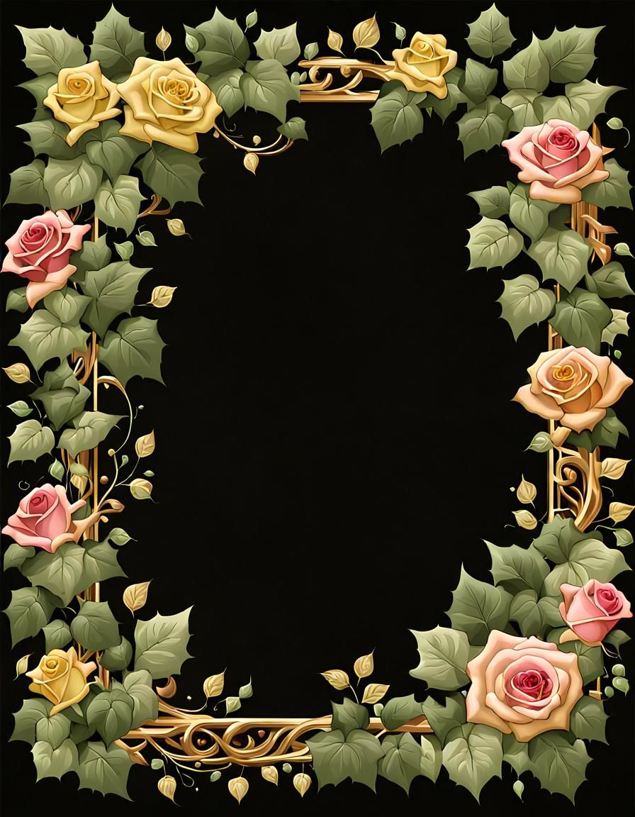 Elegant Text Adorned with Vibrant Floral Motifs