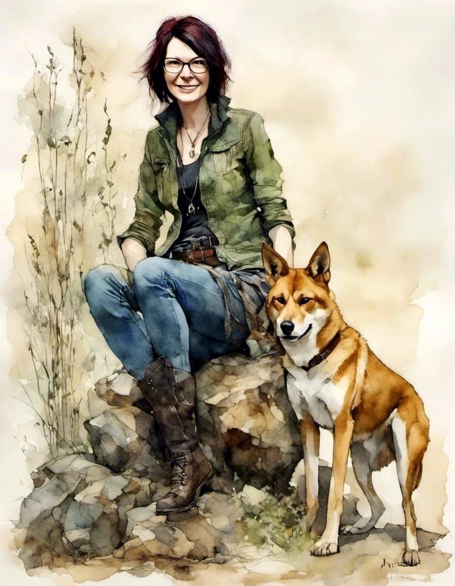 Portrait of a Young Woman Wearing Leather Belt in a Zodiac-I...