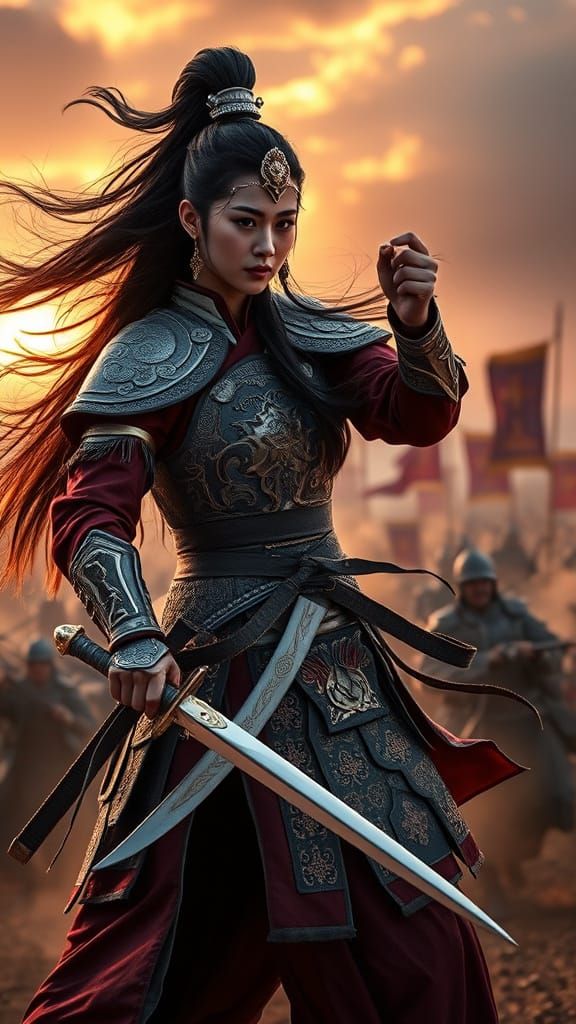 Mulan Empowered: A Heroic Chinese Warrior in Traditional Arm...