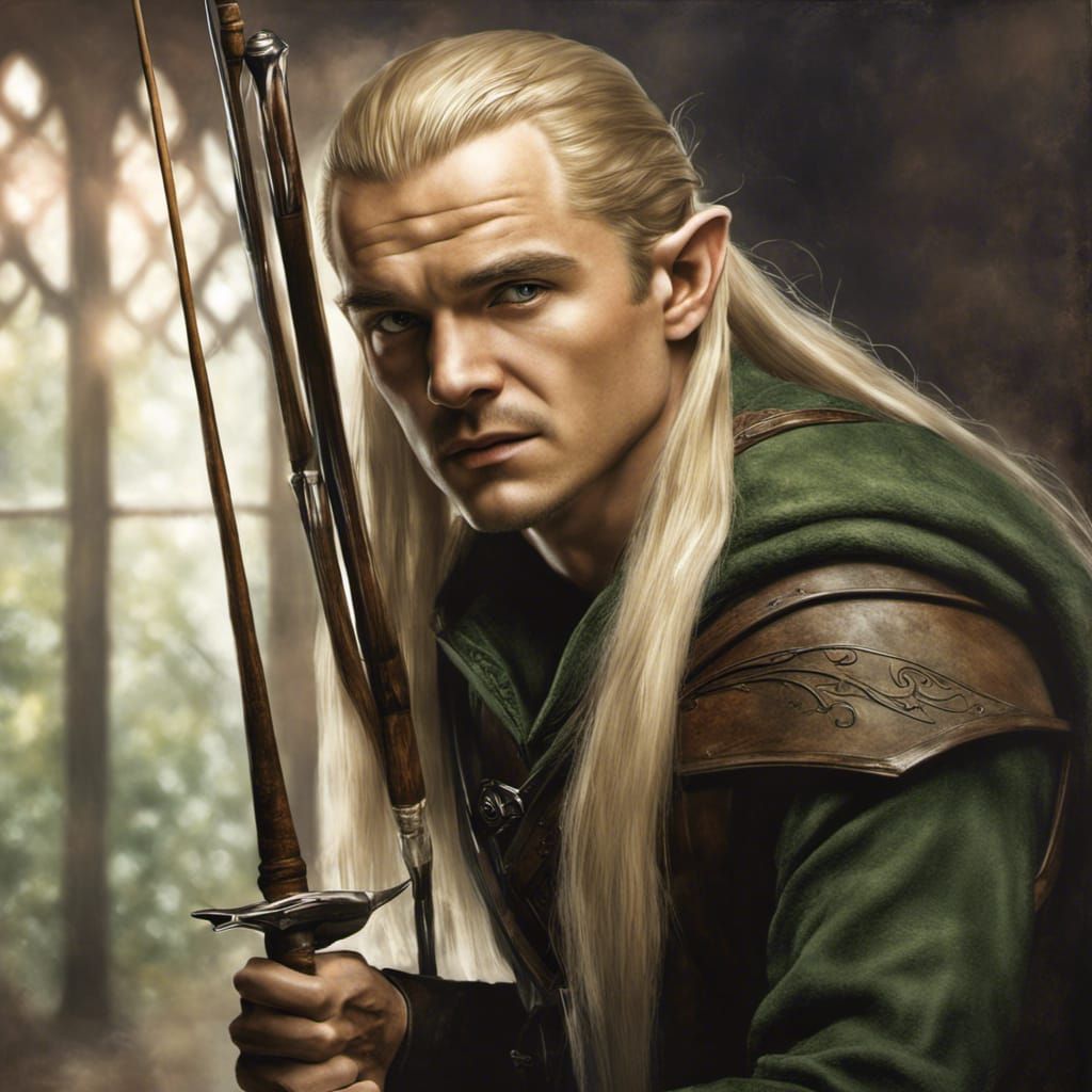 Legolas in Realistic Portrait Style as Painted by a Snooker....