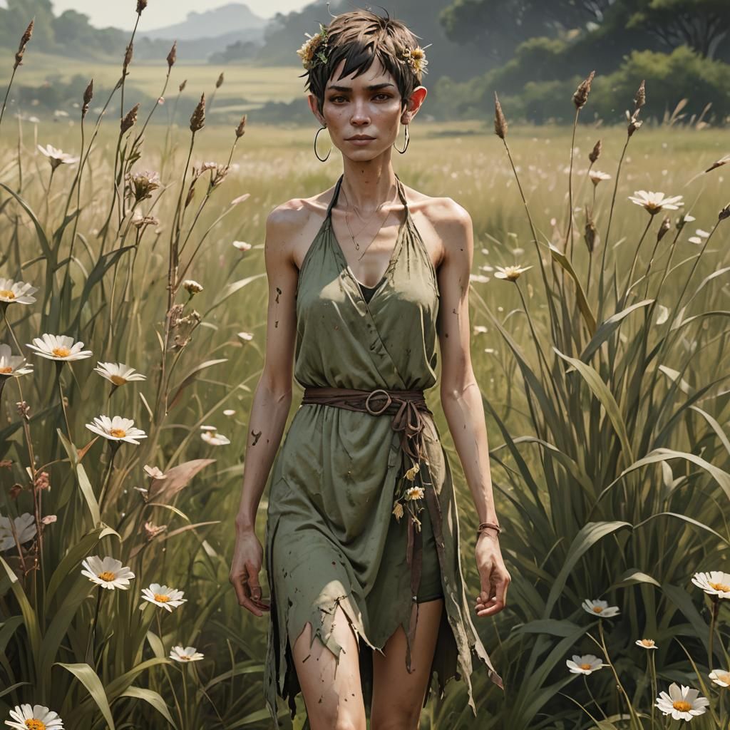 Whimsical Fae Maiden in Earthy Splendor