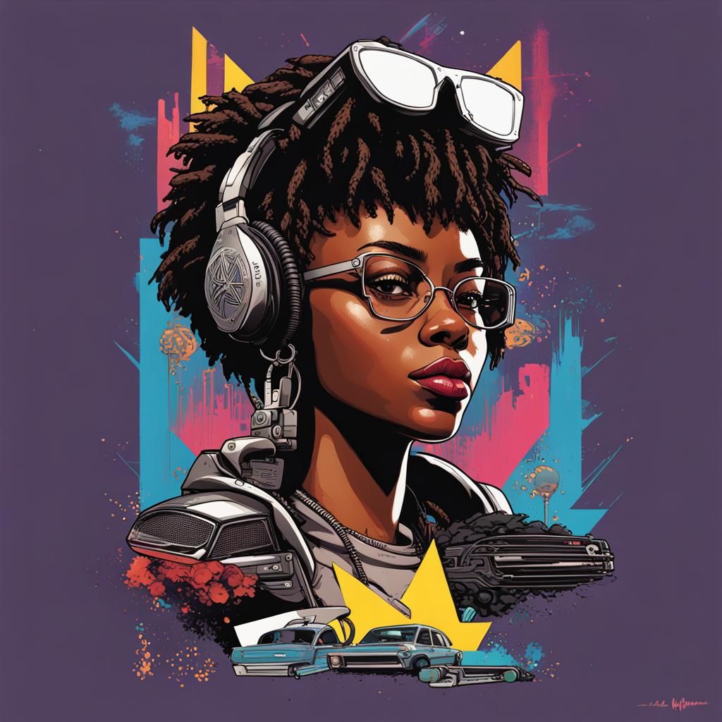 Hyperrealistic Girl in Auto Punk Style with Intricate Detail...