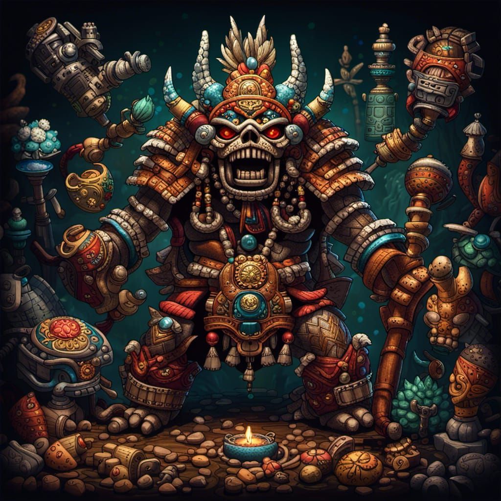 Tezcatlipoca in Cinematic Hyperrealistic Style