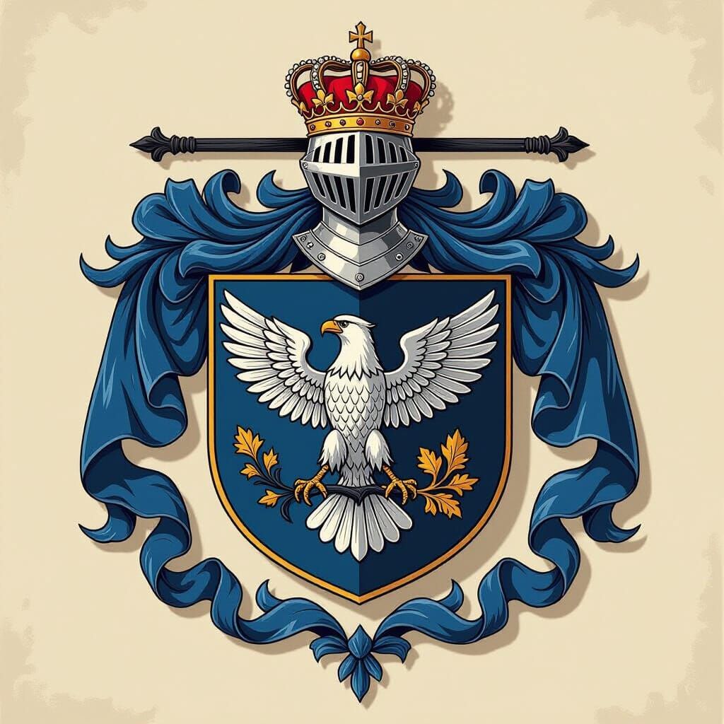 German Noble Coat of Arms in Realistic Anime Style