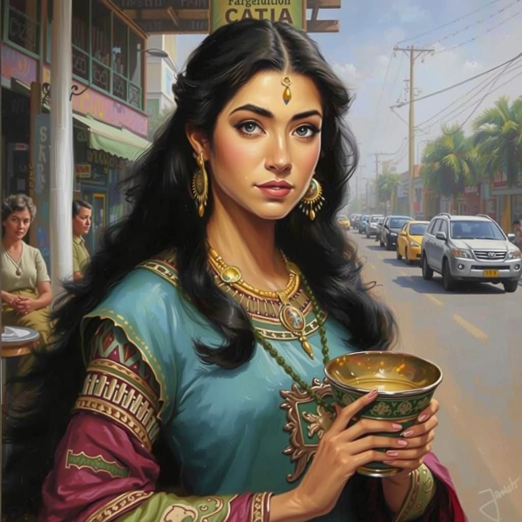 Beauty Queen of Kakadooba Junction in Oil Painting