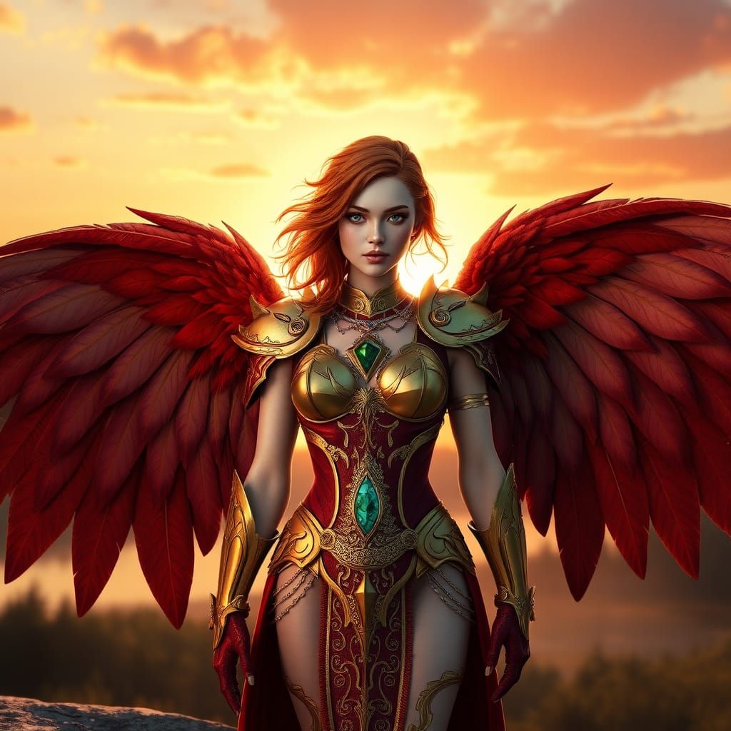 Stunning Fantasy Warrior Goddess with Wings