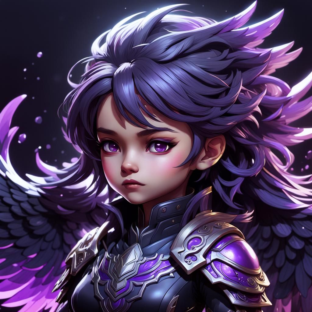 Vibrant Chibi Phoenix in Triadic Colors