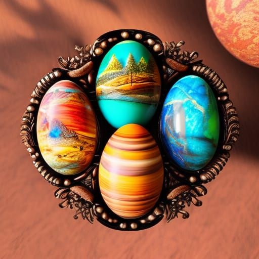 Elegant Jasper Cat Stones on Exotic Mahogany Background