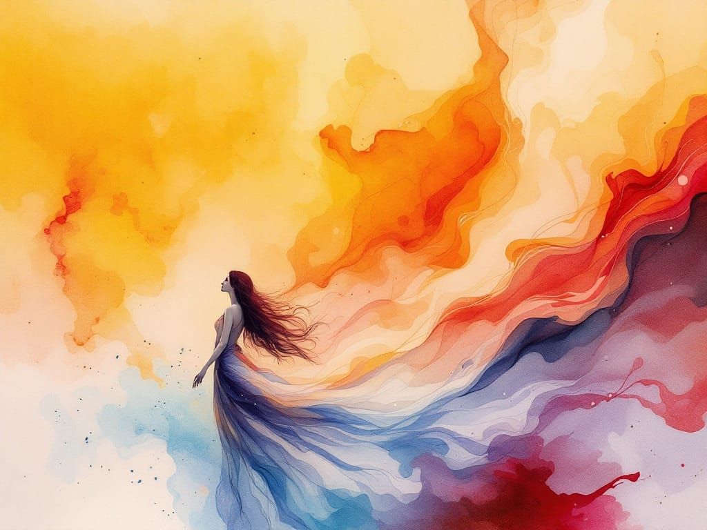 Dreamlike Abstraction of a Woman in Dusk