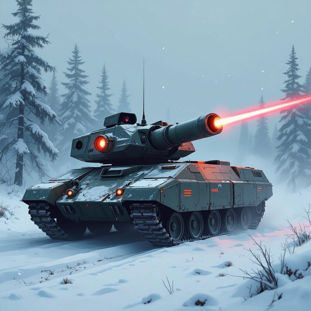 Futuristic Soviet Laser Tank