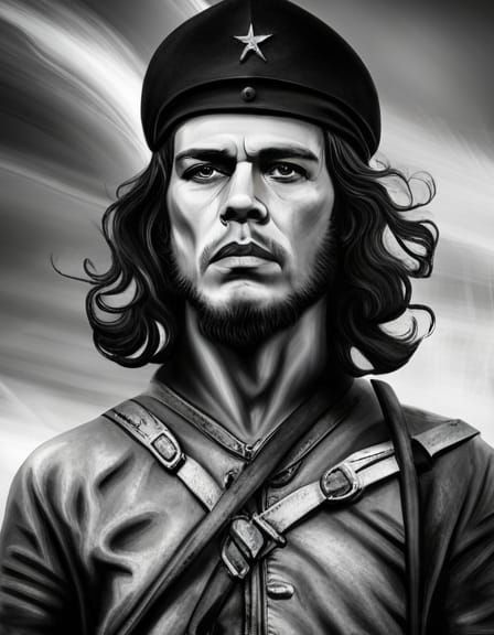 Che Guevara on Horseback in Monochrome