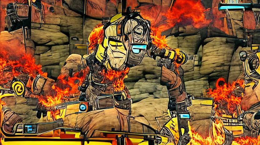 Krieg in Blazing Action on a Post-Apocalyptic Landscape