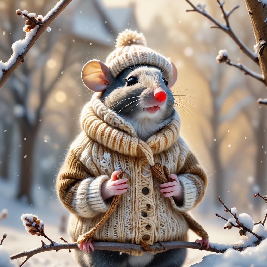 Whimsical Woodland Friends in Winter Wonderland, in a Cozy R...