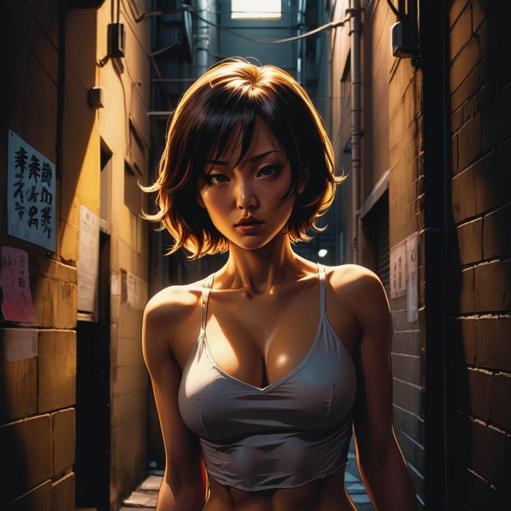 Woman in Dark Alley, Ayami Kojima Style