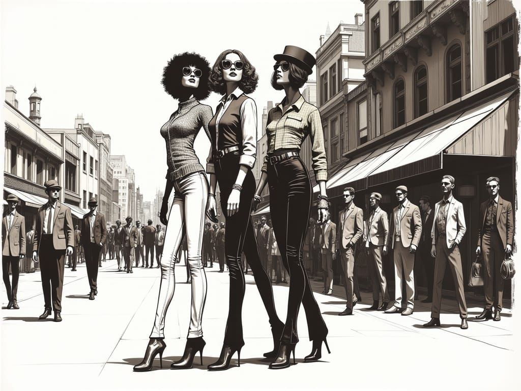 Groovy Urban Nightlife in Funky Colors and Patterns