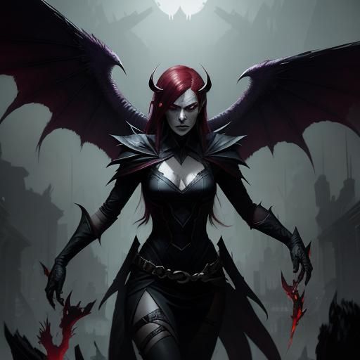Lilith in Dark Fantasy Style as Oil Painting