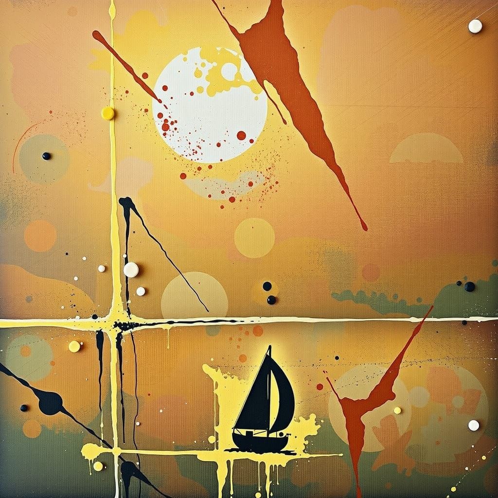 Sailboat in Ethereal Darkness