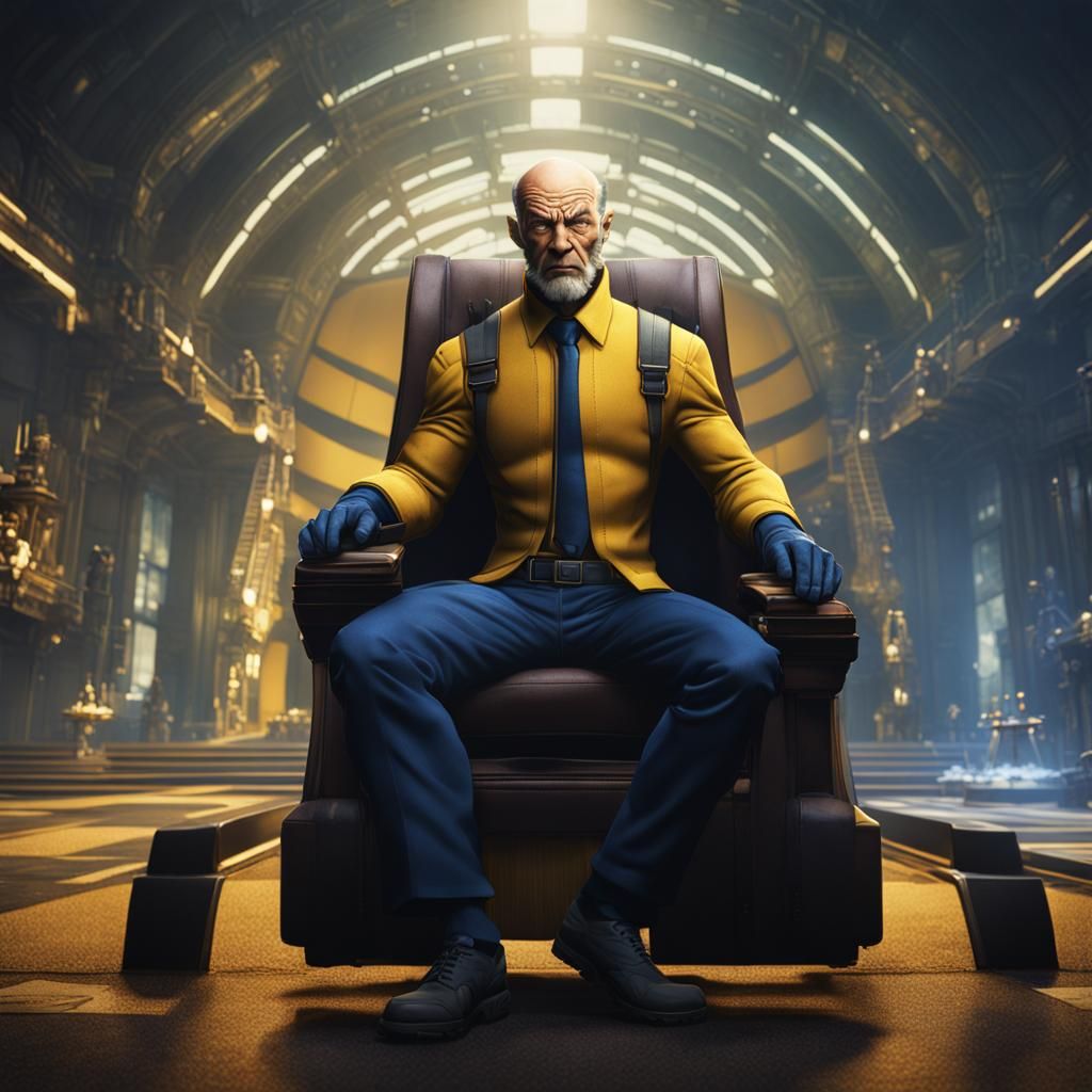 Elegant Portrait of the X-Men's Professor X in Fantasy Art