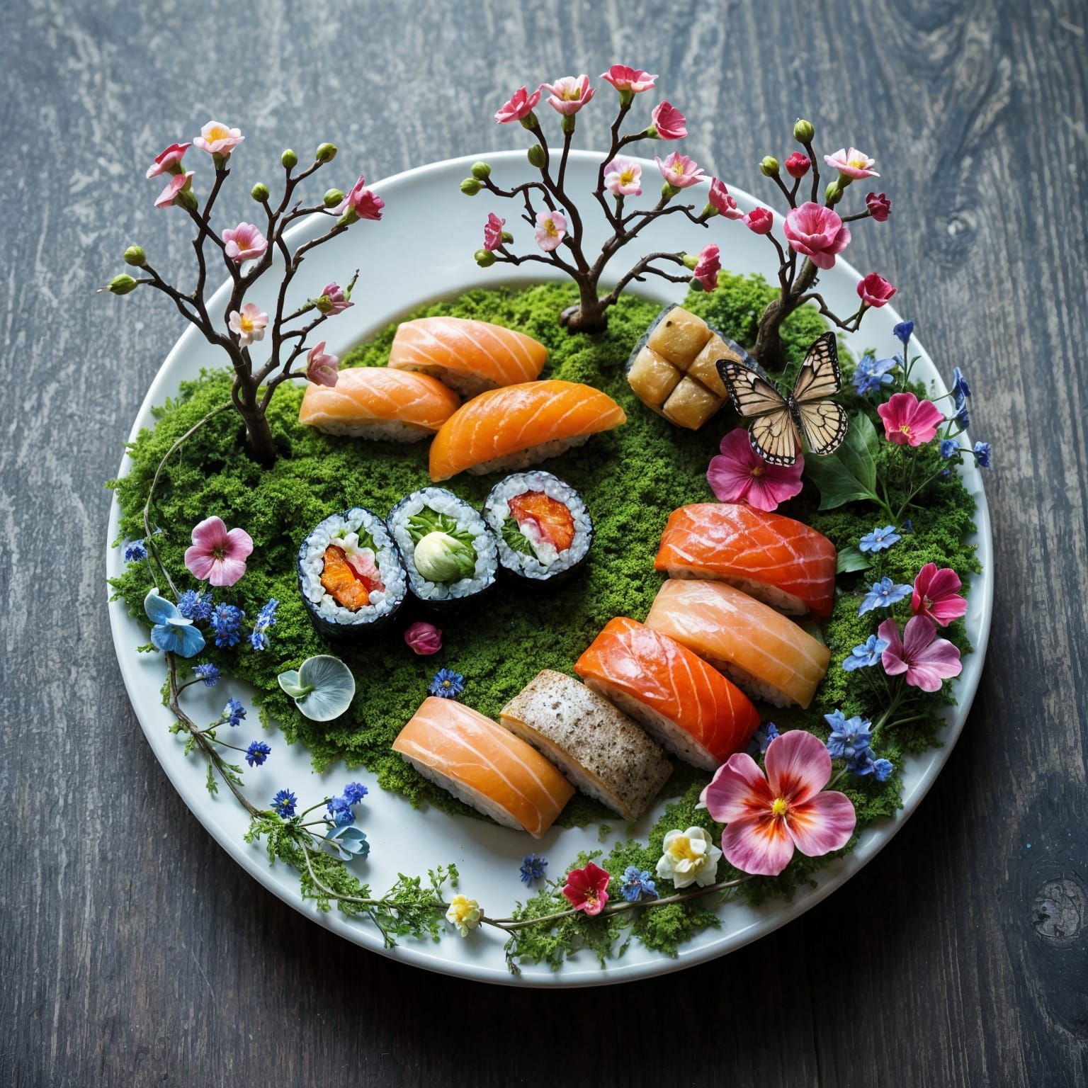 Sushi Garden: Food Art in Surreal Style